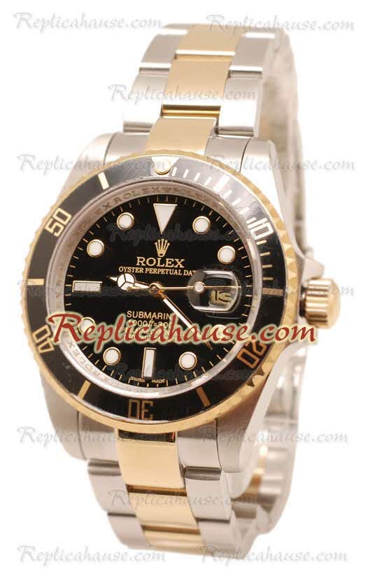 Rolex Submariner Dos Tonos Bisel de cerámica Reloj Suizo 40MM