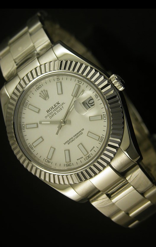 Rolex Datejust Reloj Suizo en Dial Blanco - 2836-2 ETA 