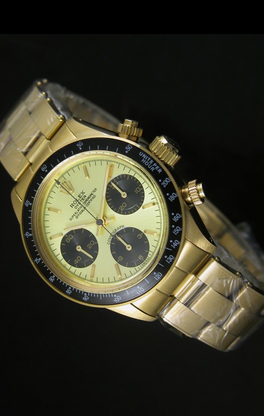 Rolex Daytona 6265 Cosmograph Caja en Oro, Dial Metálico Dorado