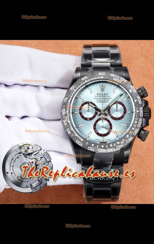Reloj Rolex Daytona Blaken 4131 con movimiento y esfera azul hielo, réplica de alta calidad