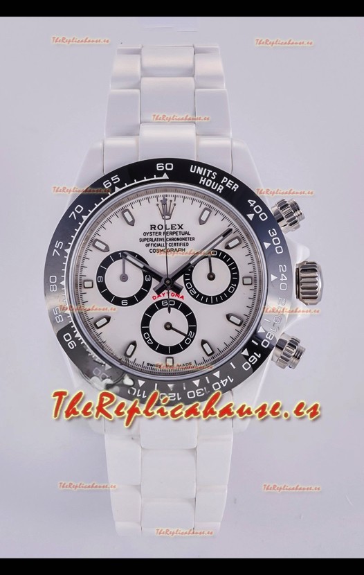 Reloj Rolex Daytona AET de cerámica blanca con movimiento 4130, réplica de alta calidad
