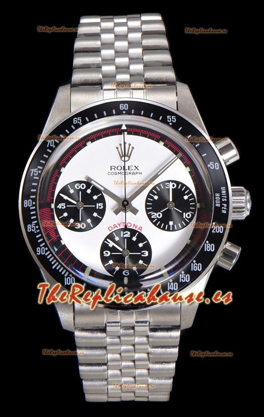 Reloj Rolex Daytona Paul Newman de 37 mm con esfera blanca y cuerda manual, réplica de alta calidad