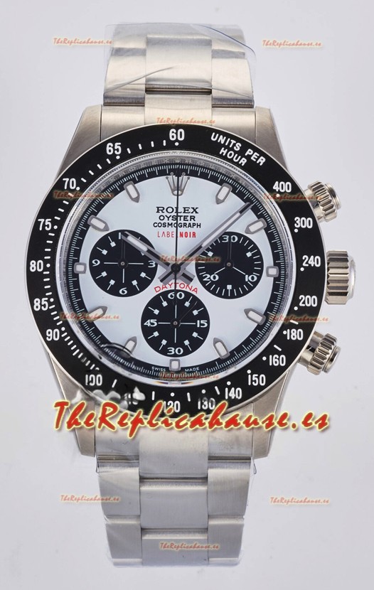 Réplica suiza del Rolex Daytona Paul Newman Label Noir con esfera azul y movimiento 4130 modificado a medida