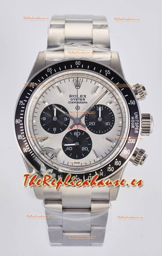 Réplica suiza del Rolex Daytona Paul Newman con esfera de acero y movimiento 4130 modificado a medida