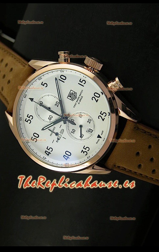 Tag Heuer Carrera 1887 SpaceEX Edition, Reloj de Cuarzo Japonés color Oro Rosado