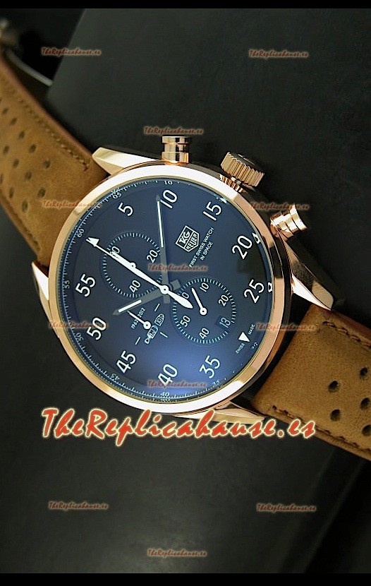 Tag Heuer Carrera 1887 SpaceEX Edition, Reloj de Cuarzo Japonés color Oro Rosado