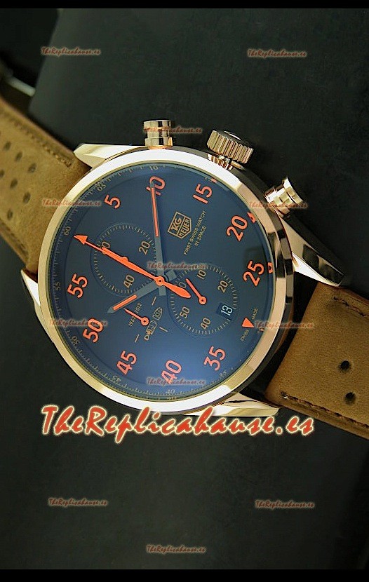 Tag Heuer Carrera 1887 SpaceEX Edition, Reloj de Cuarzo Japonés color Oro Rosado