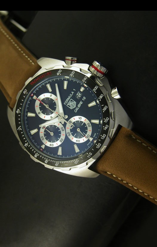Tag Heuer Calibre 16 Reloj en Acero Inoxidable Dial Negro