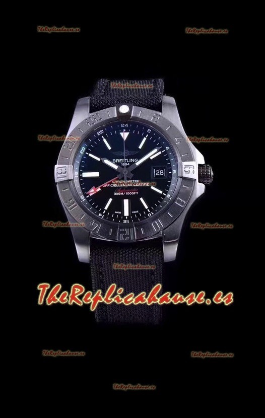 Breitling Avenger II BlackSteel GMT Reloj Réplica Suizo a espejo 1:1 Último