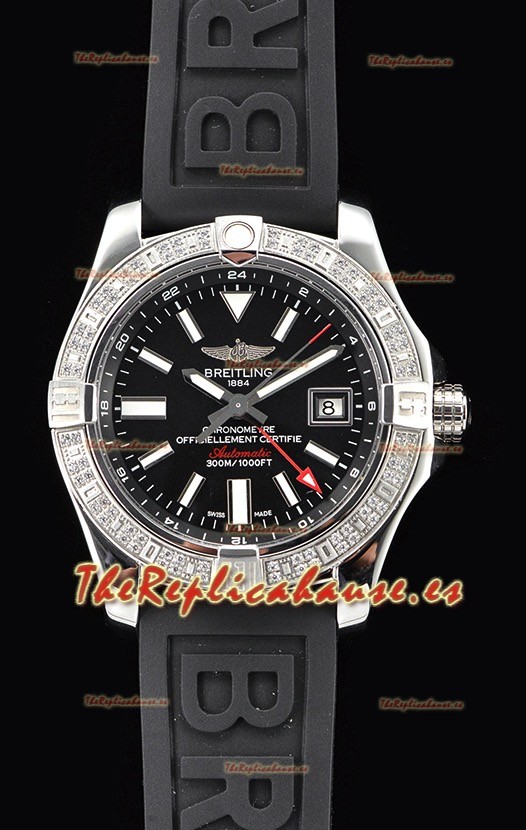Breitling Avenger II Steel GMT Reloj Suizo a Espejo 1:1 Última Edición - Dial Negro