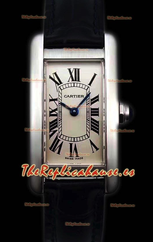 Cartier Tank Americaine Ladies Reloj Réplica de Cuarzo Suizo a Espejo 1:1