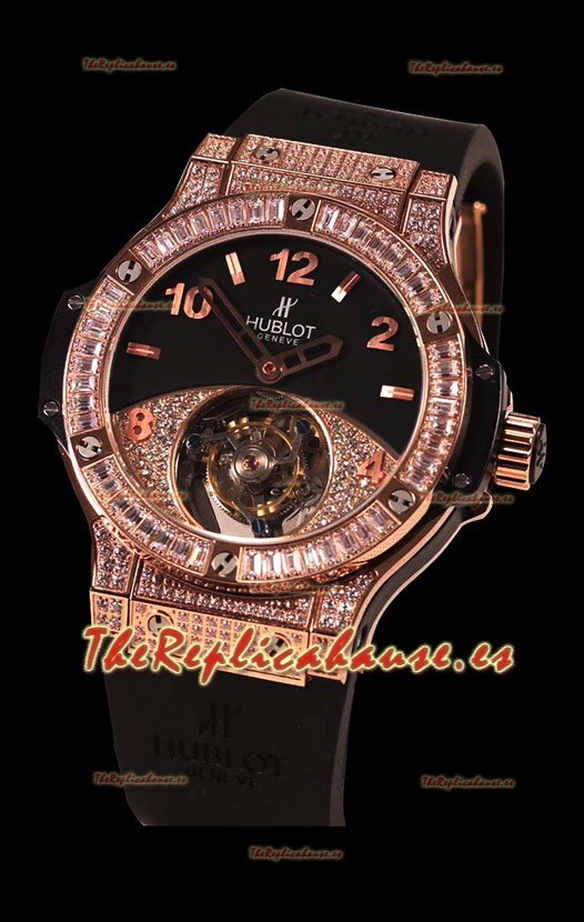 Hublot Tourbillon Solo Bang Sapphires Oro Rosado Reloj Suizo