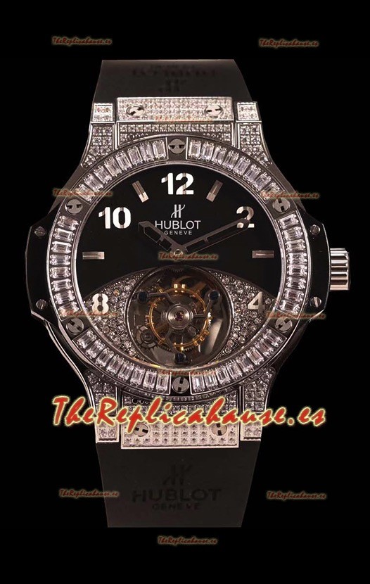 Hublot Tourbillon Solo Bang Sapphires Reloj Suizo Acero Inoxidable