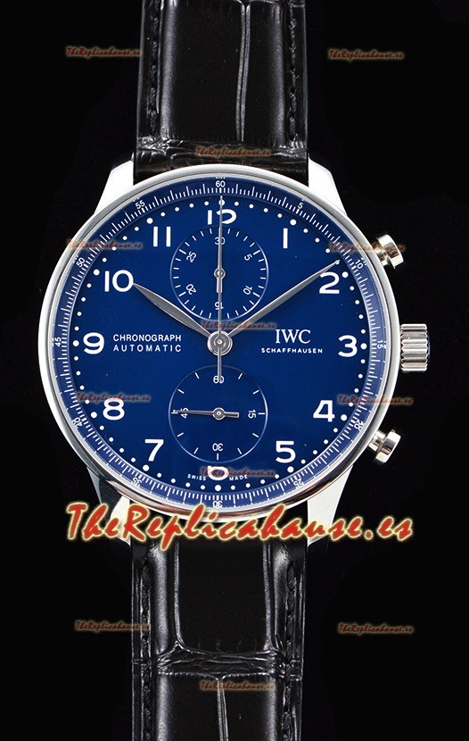 IWC Portuguese Chronograph Reloj Suizo a Espejo 1:1 Dial Azul