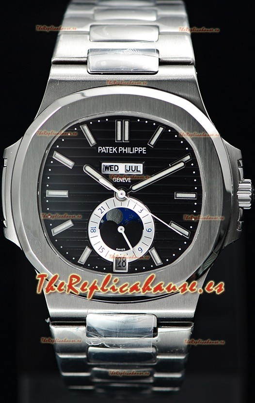 Patek Philippe Nautilus 5726A Reloj Suizo a Espejo 1:1 Dial Negro