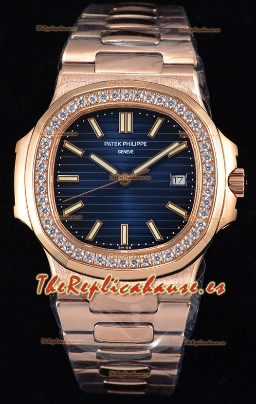 Patek Philippe Nautilus 5711/1R Reloj a Espejo 1:1 - Bisel con Diamantes redondeados