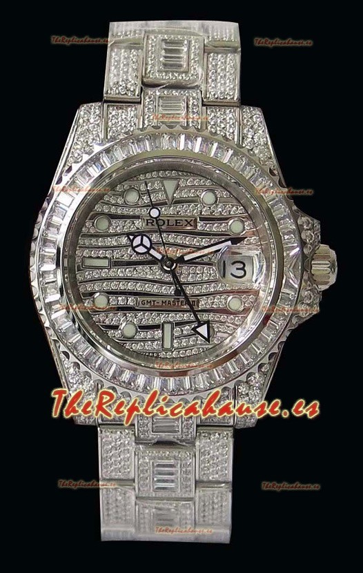 Rolex GMT Masters II Iced out Reloj Réplica Suizo