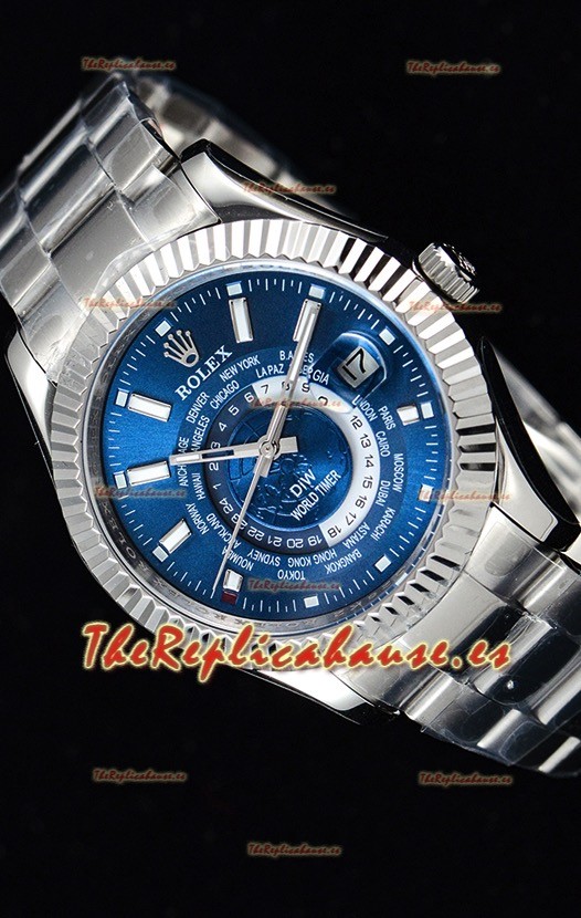 Rolex SkyDweller Reloj Suizo en Caja de Acero - Edición DIW Dial Azul