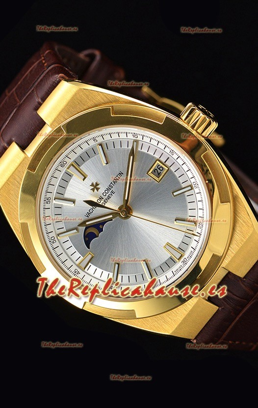 Vacheron Constantin Overseas MoonPhase Oro Amarillo Reloj Suizo Correa Marrón