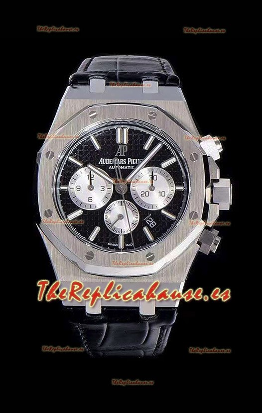 Audemars Piguet Royal Oak Chronograph Dial Negro Reloj Réplica a espejo 1:1 de Acero 904L