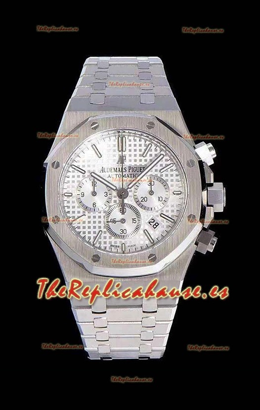 Audemars Piguet Royal Oak Chronograph Dial Blanco Reloj Réplica a espejo 1:1 de Acero 904L