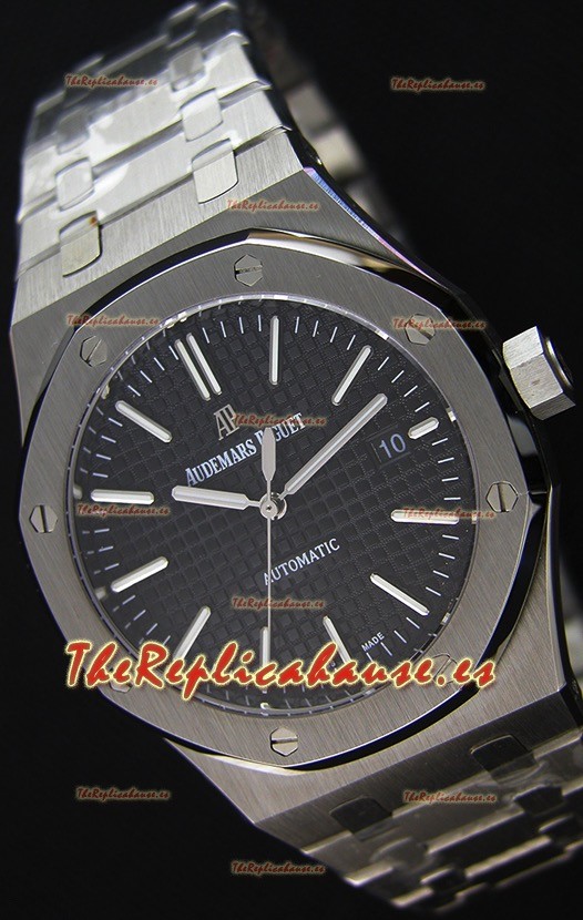 Audemars Piguet Royal Oak 41MM Dial Negro Correa de Acero - Reloj Réplica a Espejo 1:1 Última Edición