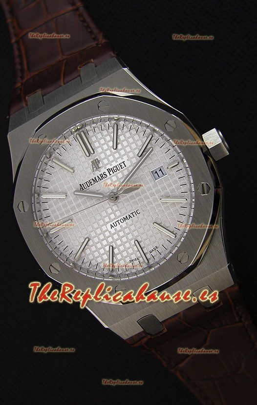 Audemars Piguet Royal Oak 41MM Dial Gris Correa de Piel - Reloj Réplica a Espejo 1:1 Última Edición