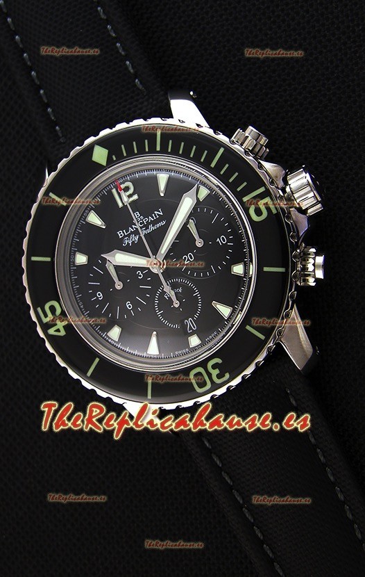 Blancpain Blancpain Fifty Fathoms Chronograph Flyback Negro Reloj Réplica a Espejo 1:1