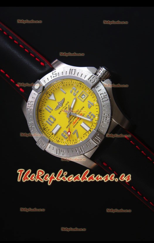 Breitling Avenger II Seawolf Correa de Piel Negra 45MM - Reloj Replica a escala 1:1