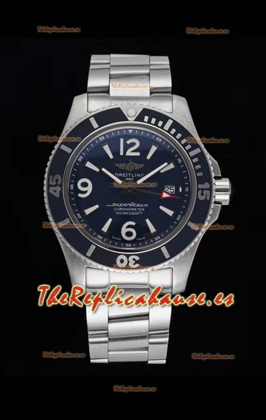 Breitling Superocean Automatic 44 Steel - Reloj Réplica a Espejo 1:1 Dial Azul Marino