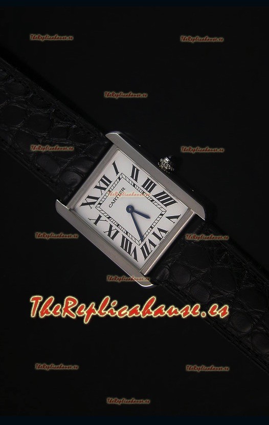 Cartier Tank Solo Reloj Cuarzo Suizo Correa de Piel Tamaño Medio 28MM Ancho