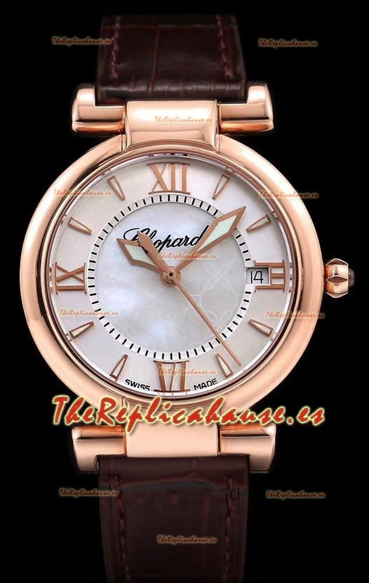 Chopard Imperiale Dial Blanco Reloj Réplica Suizo Automático Caja en Oro Rosado Acero 904L
