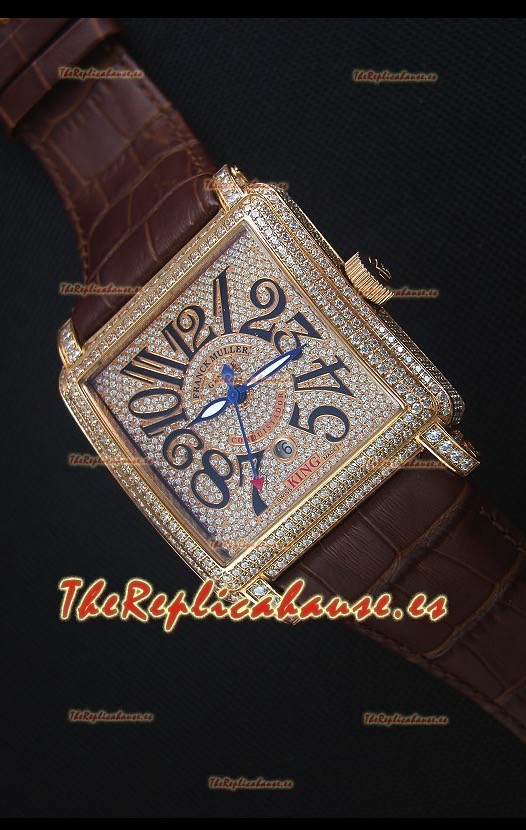 Franck Muller Conquistador King Reloj Replica Suizo Automático en Oro Rosado