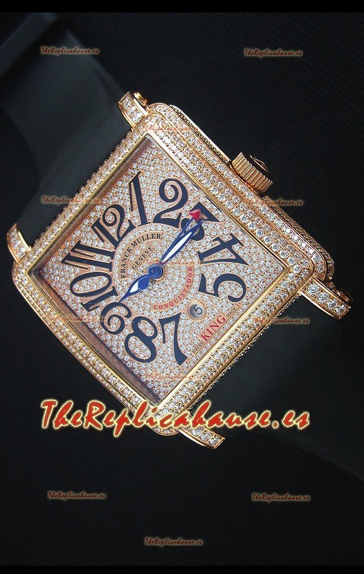 Franck Muller Conquistador King Automatic Reloj en Oro Rosado con Correa de Nylon