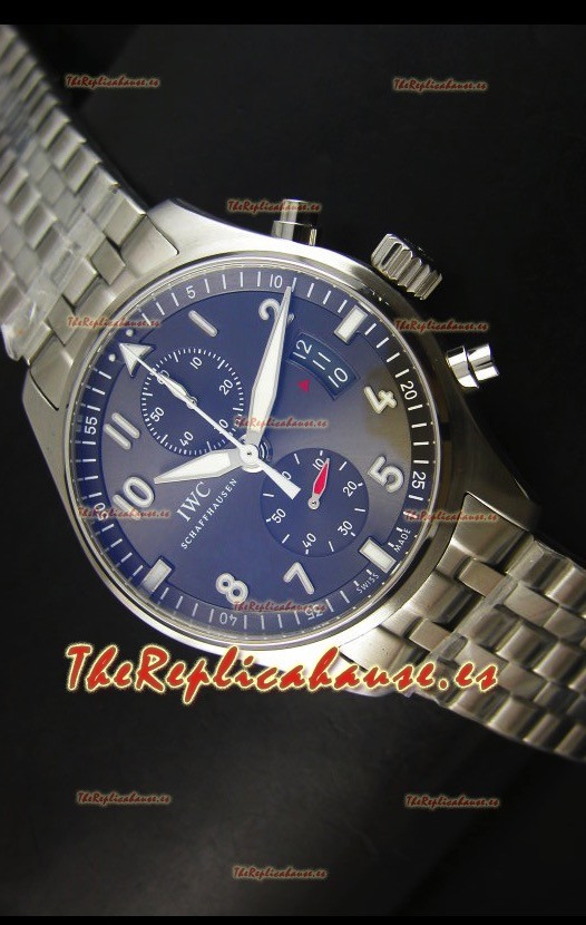 IWC IW387802 Pilot Chronograph Reloj Replica a escala 1:1 con Brazalete de Acero