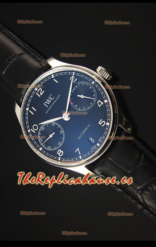 IWC IW500703 Portugieser Reloj Suizo Replica a escala 1:1 Dial Negro - Versión 2016 Actualizada