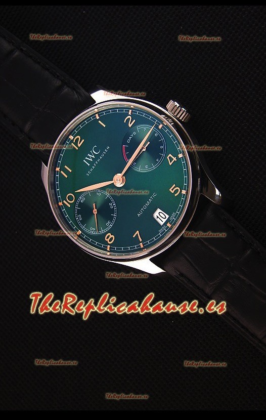 IWC Portugieser Versión Suiza Actualizada - Reloj Replica Suizo a Espejo 1:1Dial Verde Caja de Acero