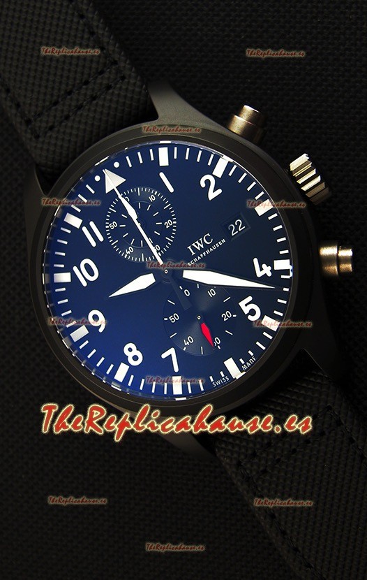 IWC Pilot's Top Gun Chronograph IW389001 1:1 Caja en Cerámica Reloj Réplica Última versión