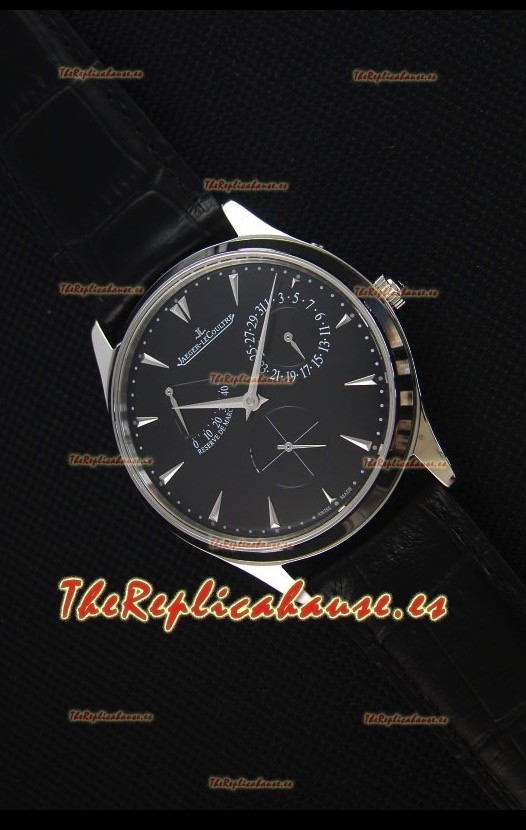 Jaeger-LeCoultre Master Ultra Thin Réserve De Marche Dial Negro Reloj Replica a Espejo 1:1