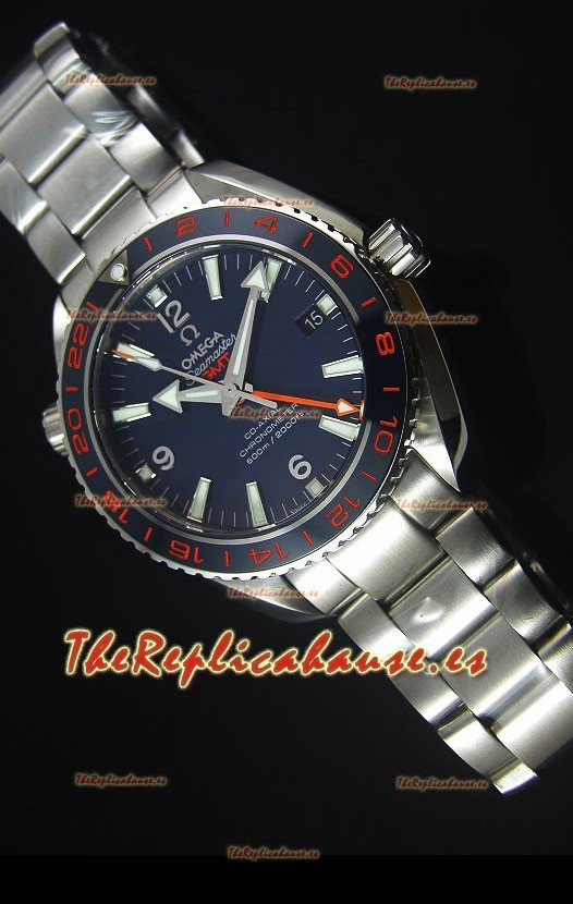 Omega Seamaster Planet Ocean 600M GMT Good Planet Reloj Replica Suizo escala 1:1