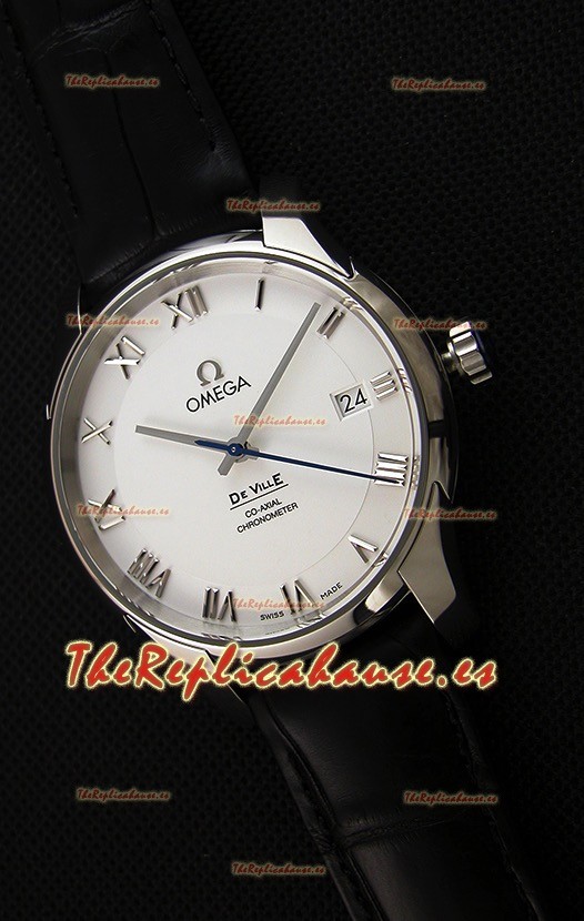 Omega De-Ville Annual Calendar Co-Axial Reloj Réplica Suizo a Espejo 1:1 Dial Blanco