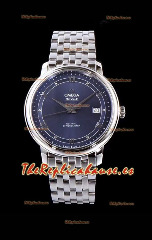 Omega De Ville Prestige Co-Axial 36.8MM Dial Azul Reloj Réplica Suizo a Espejo 1:1
