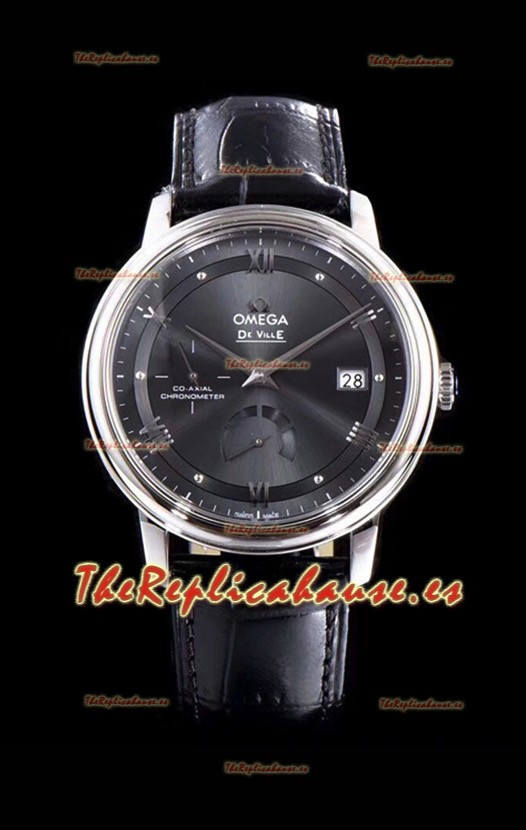 Omega De Ville Prestige Power Reserve Dial Gris Reloj Réplica Suizo a Espejo 1:1 Acero 904L