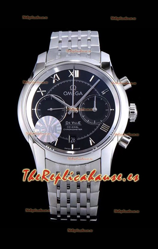 Omega De Ville Chronograph Reloj Réplica a Espejo 1:1 en Dial Blanco 42MM