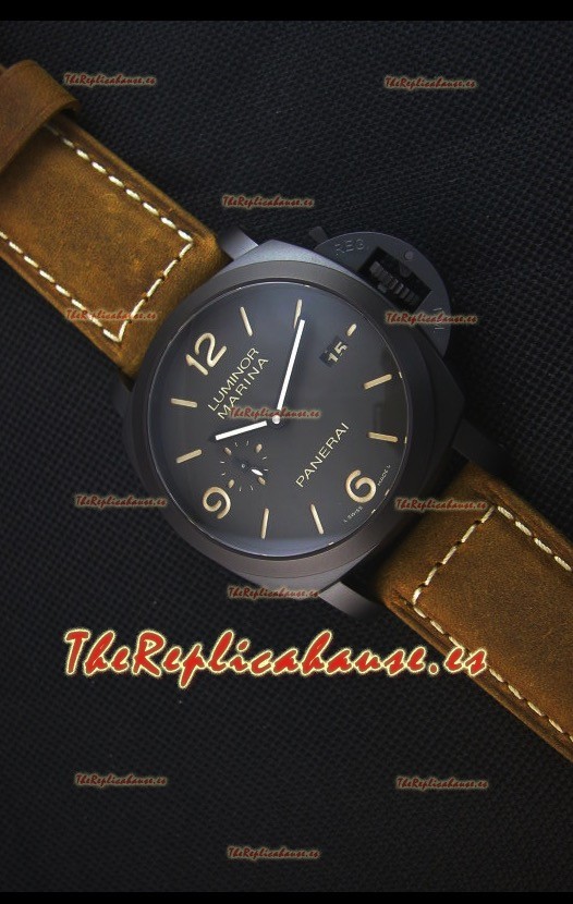Panerai Luminor Marina PAM386 Reloj Replica Suizo a Espejo 1:1 Caja en Cerámica