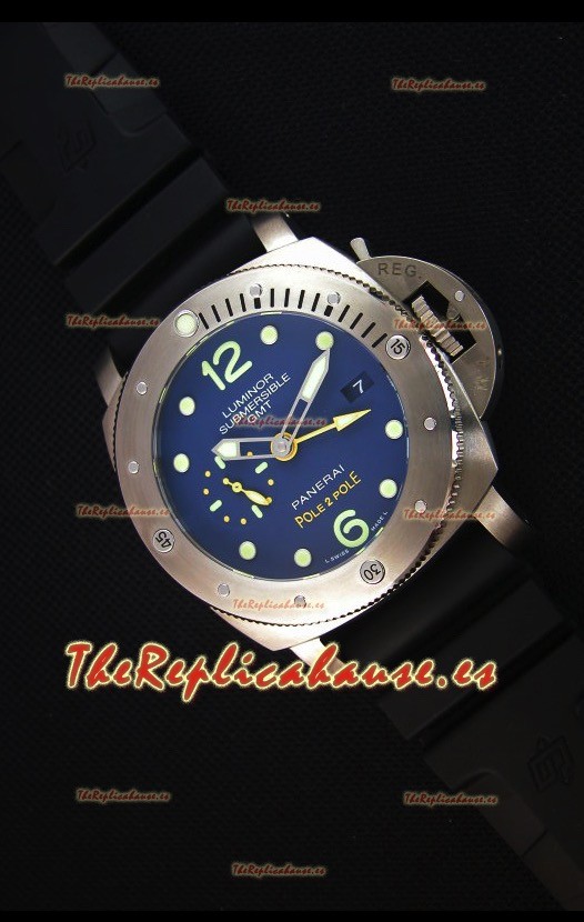 Panerai Luminor Submersible GMT PAM719 Pole 2 Pole Edition Reloj Replica a Espejo 1:1