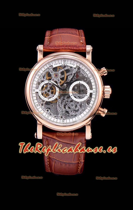 Patek Philippe Complications Skeleton Reloj Cronógrafo en Oro Rosado