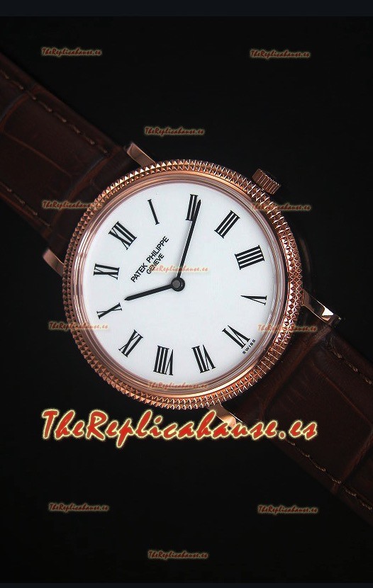 Patek Philippe 5120J Calatrava Mens Reloj Replica Oro Rosado escala 1:1