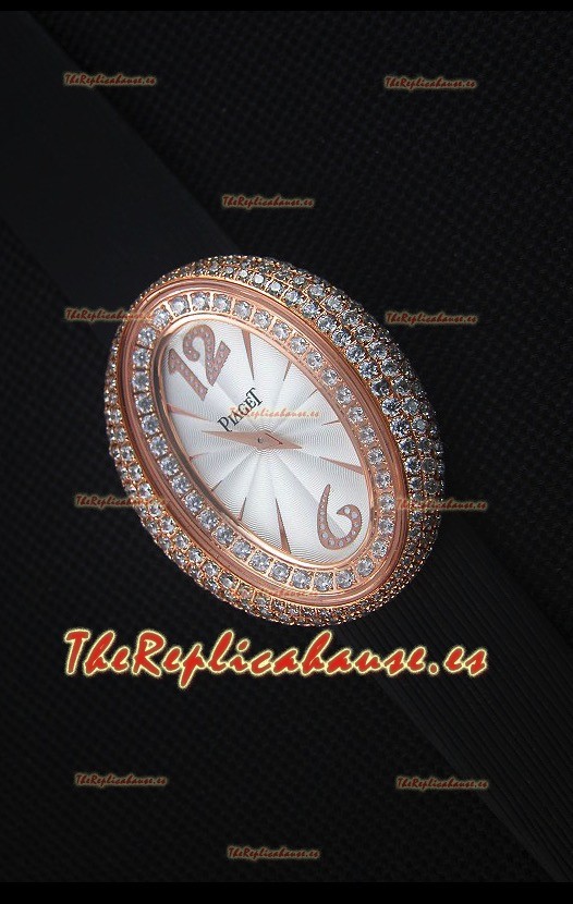 Piaget Limelight Magic Hour Reloj de Cuarzo Suizo en Oro Rosado con Correa Negra