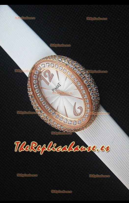 Piaget Limelight Magic Hour Reloj de Cuarzo Suizo en Oro Rosado con Correa Blanca